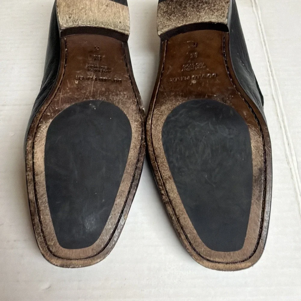Donald Pliner Dacio 2 Black Pebbled Calf Leather‎ Slip-On Loafers Men's 9.5 M